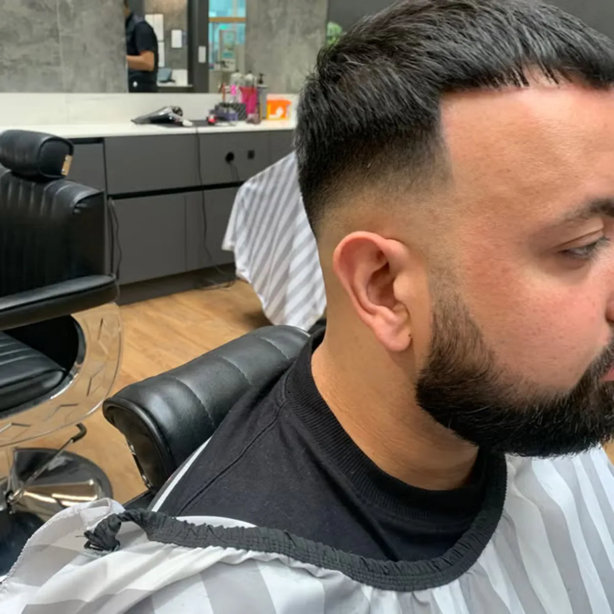 Tight fade with a clean neckline